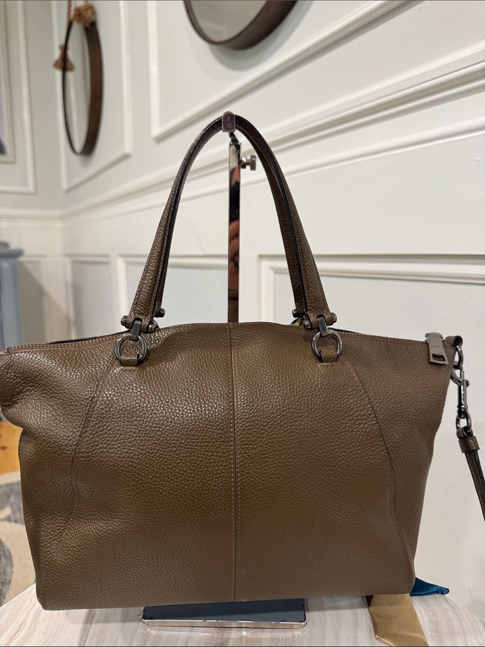 Coach Bag Prairie Brown Pebbled Leather Satchel - Picture 8 of 17
